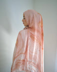 Printed Modal Hijab - Coral Blush