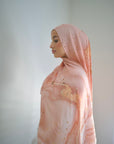 Printed Modal Hijab - Coral Blush