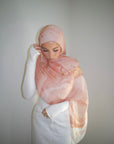 Printed Modal Hijab - Coral Blush